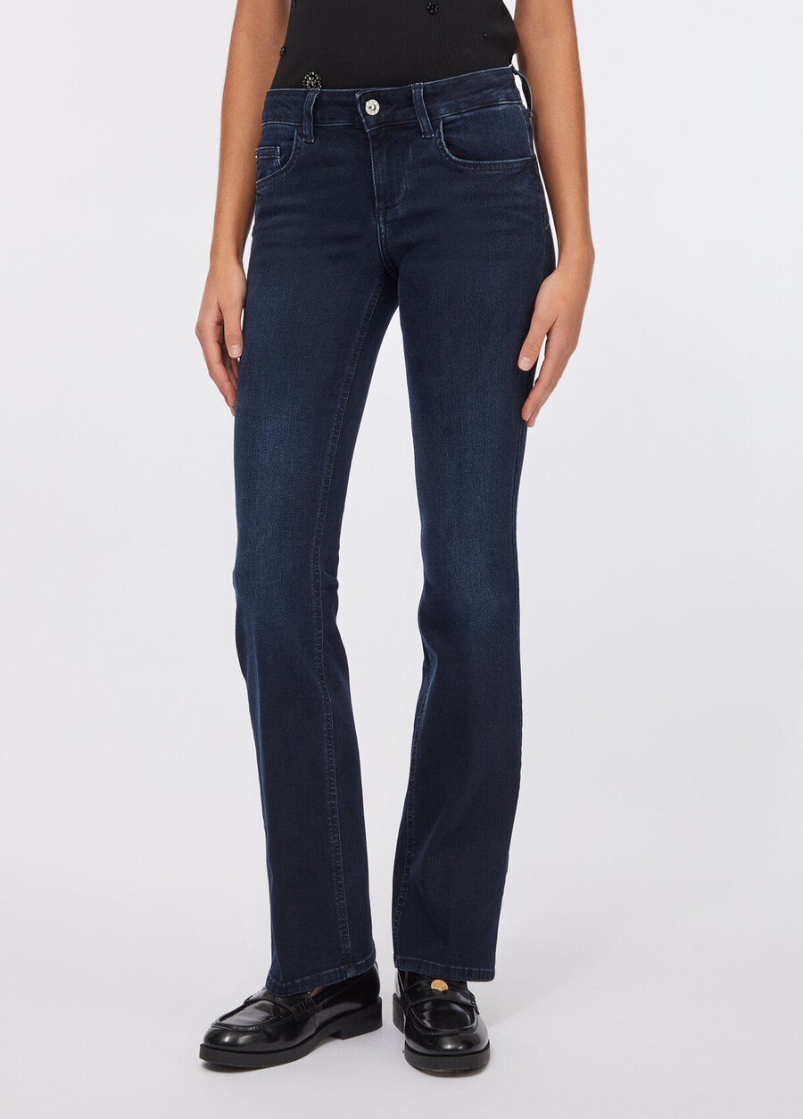 jean bootcut à ourlet retroussé