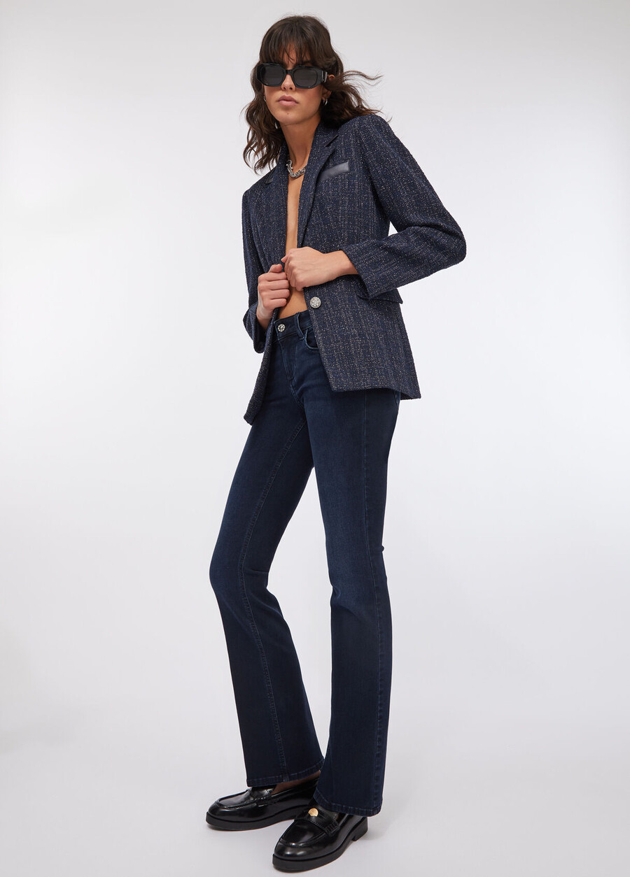 jean bootcut à ourlet retroussé