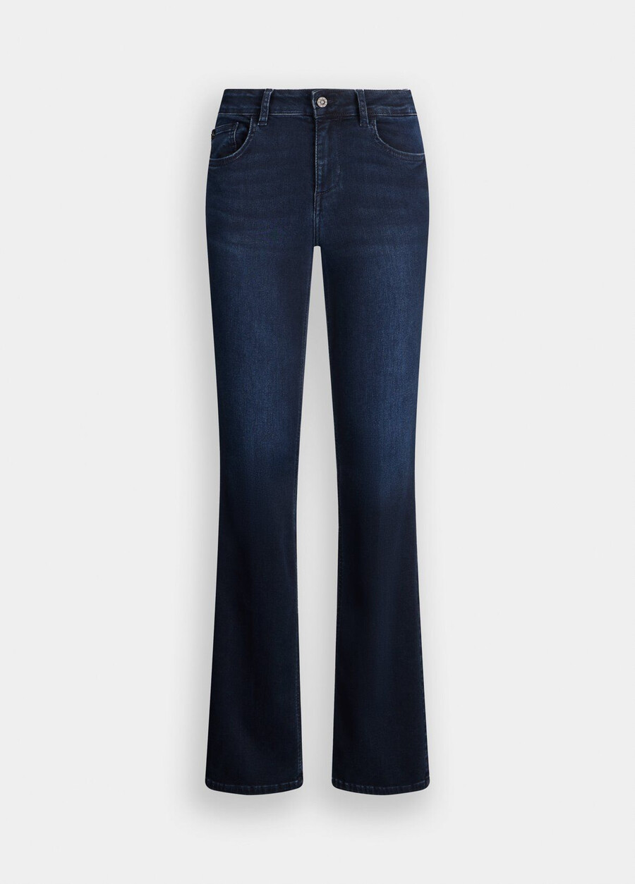 jean bootcut à ourlet retroussé