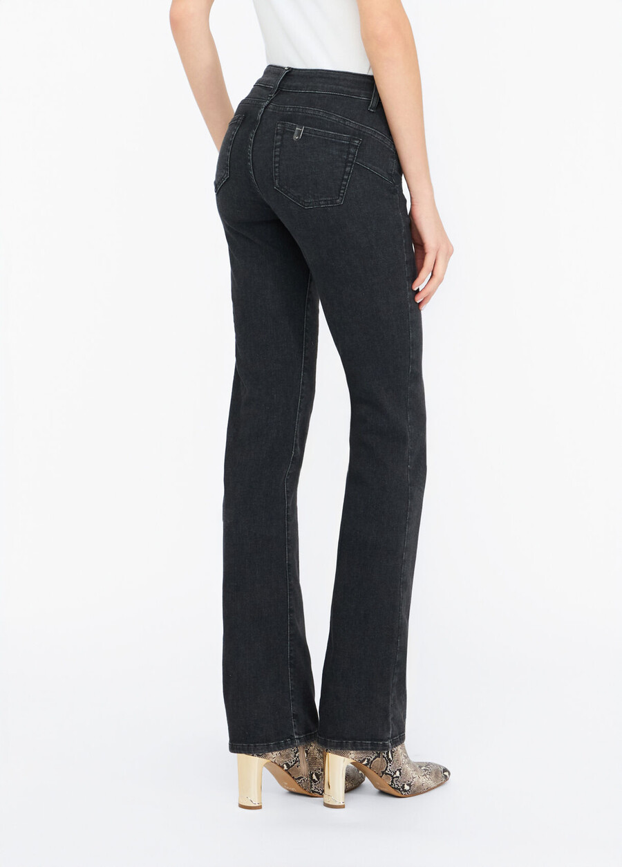 jean bootcut à ourlet retroussé