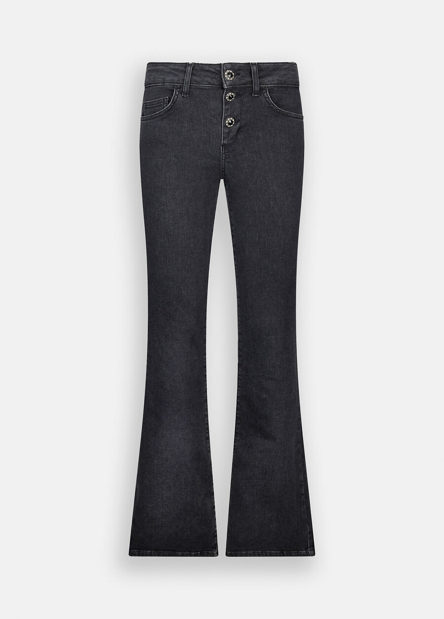 jean bootcut à ourlet retroussé