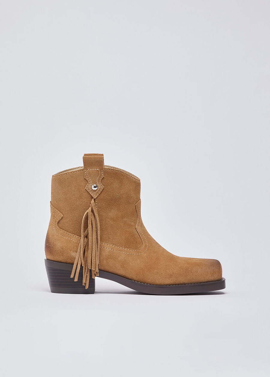 bottines de cowboy en daim