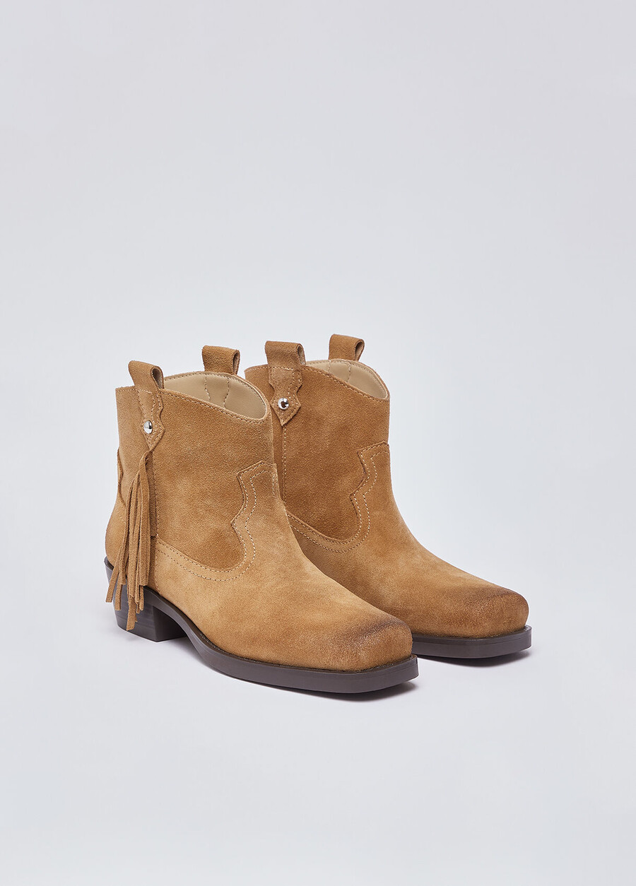 bottines de cowboy en daim
