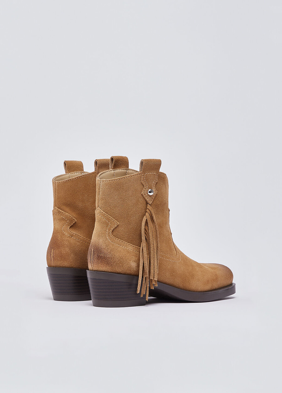 bottines de cowboy en daim