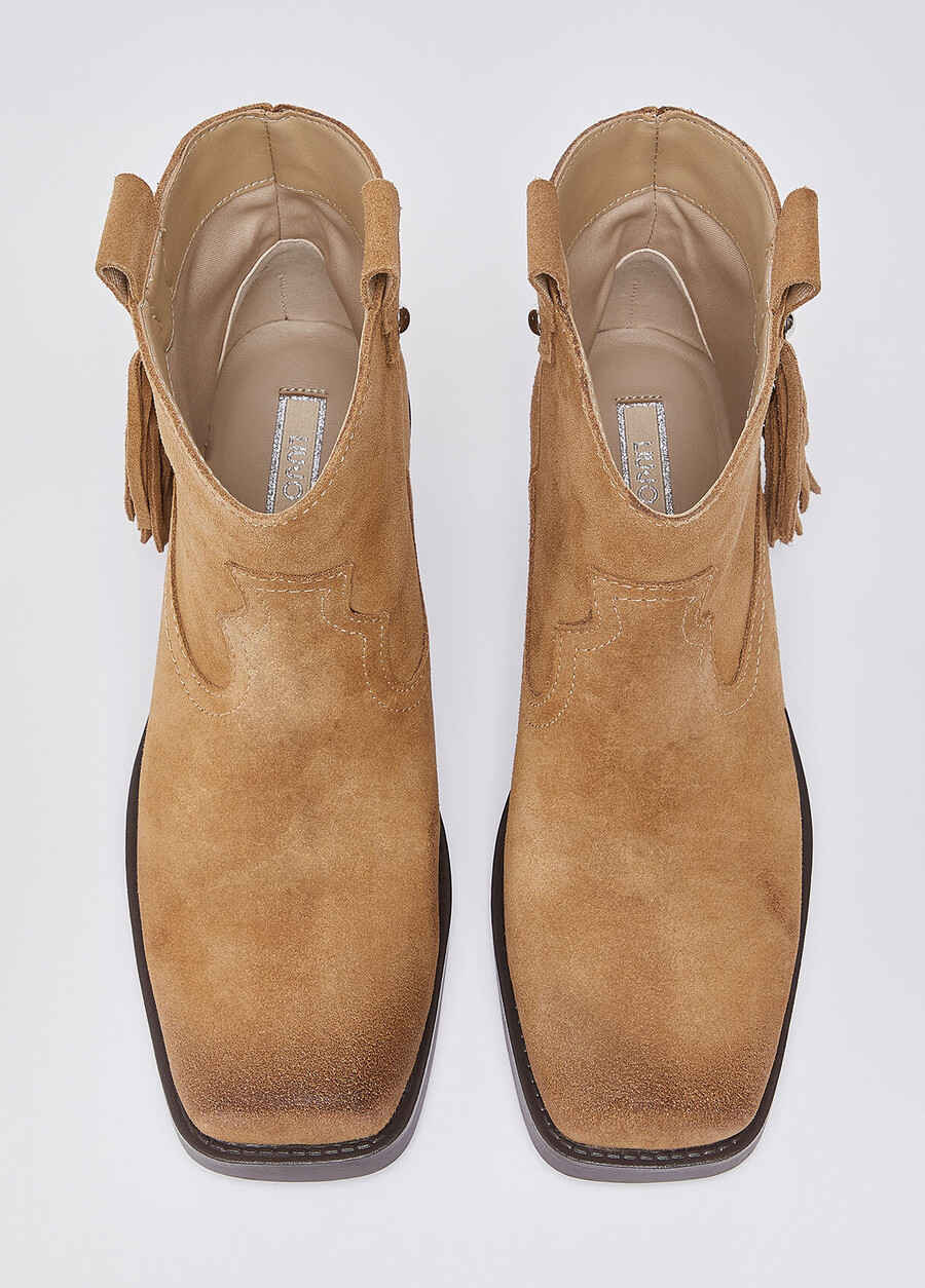 bottines de cowboy en daim