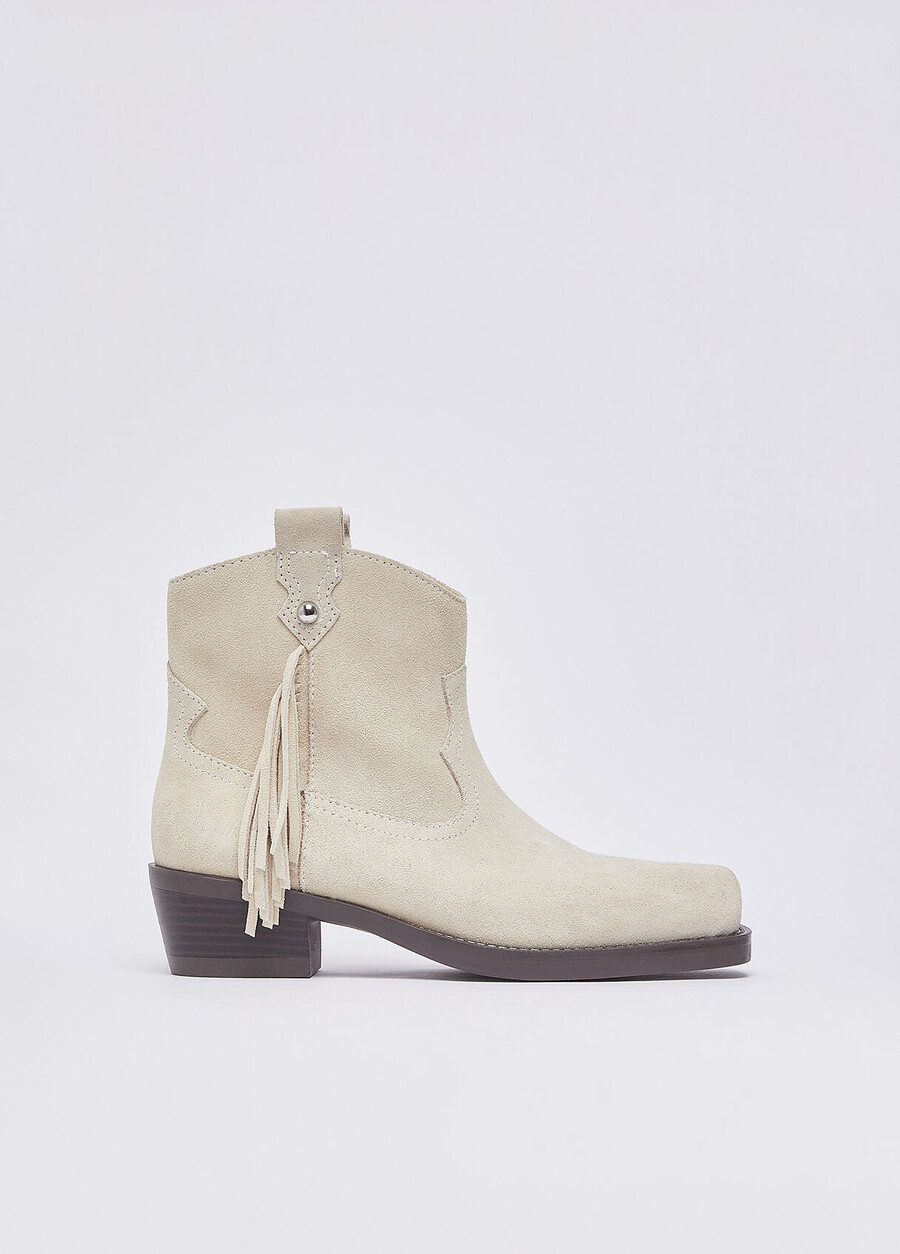 bottines de cowboy en daim