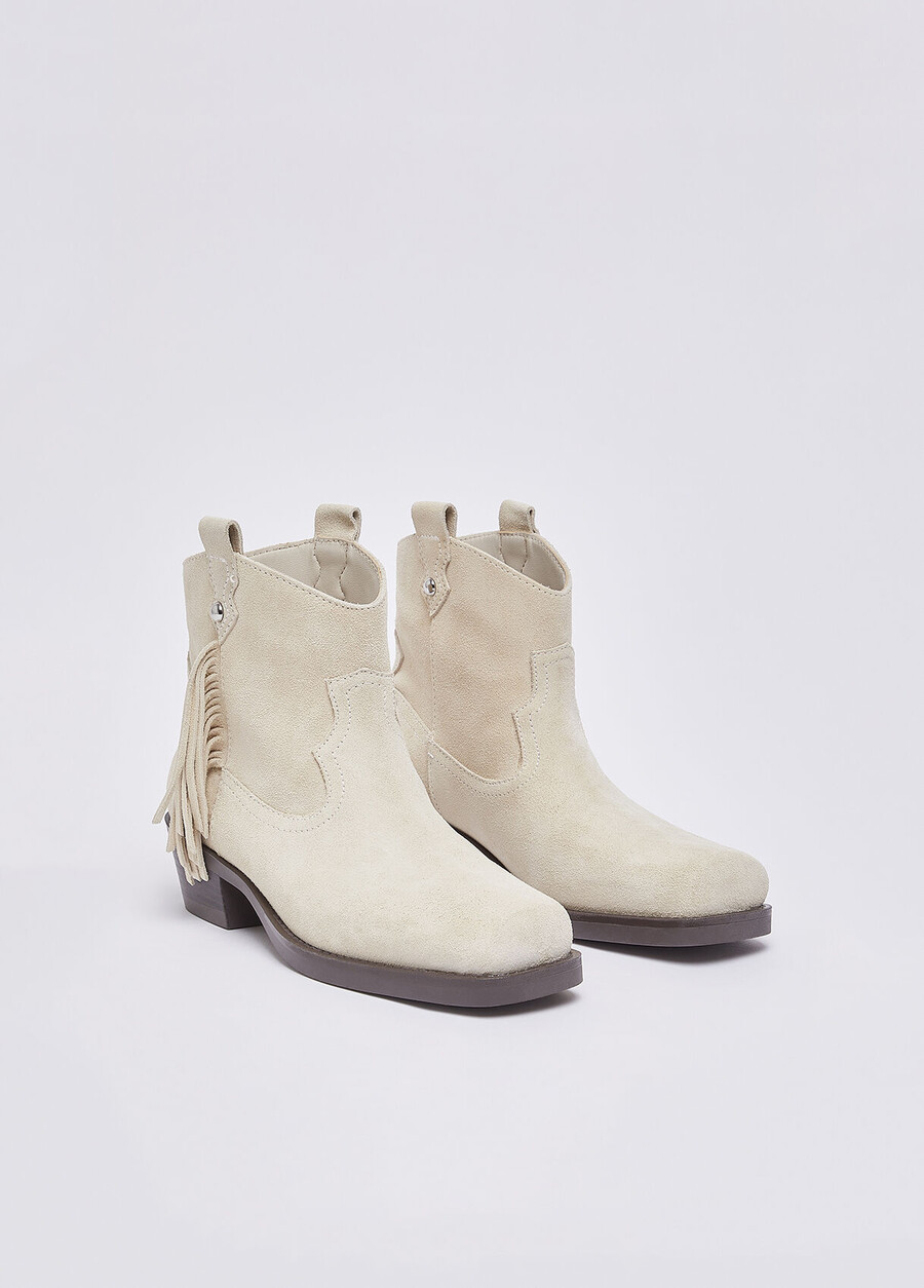 bottines de cowboy en daim