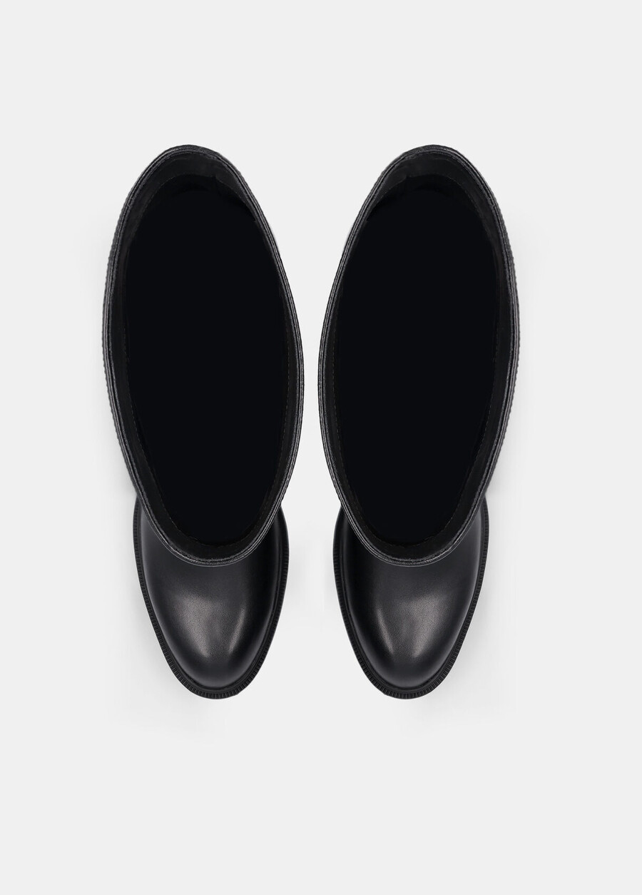 bottes hautes en cuir