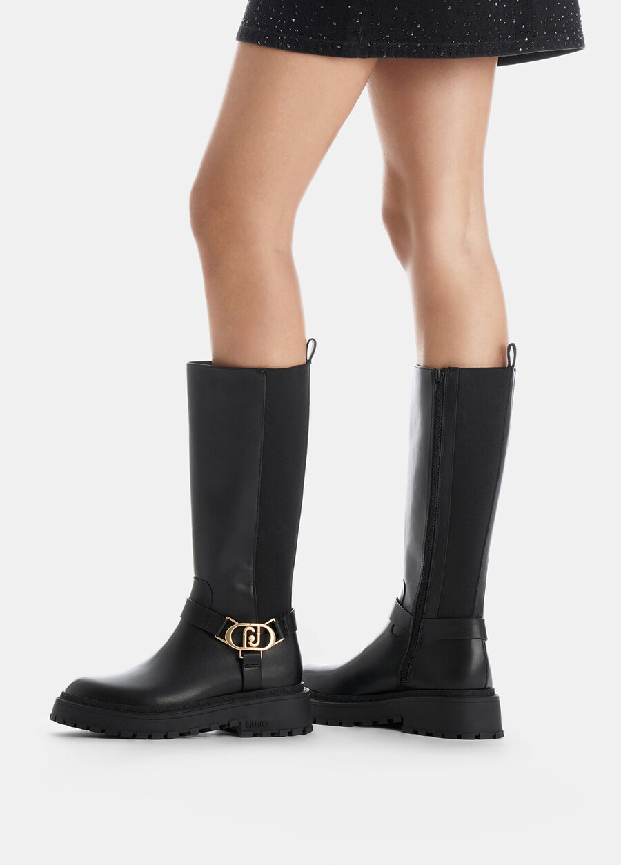 bottes hautes en cuir
