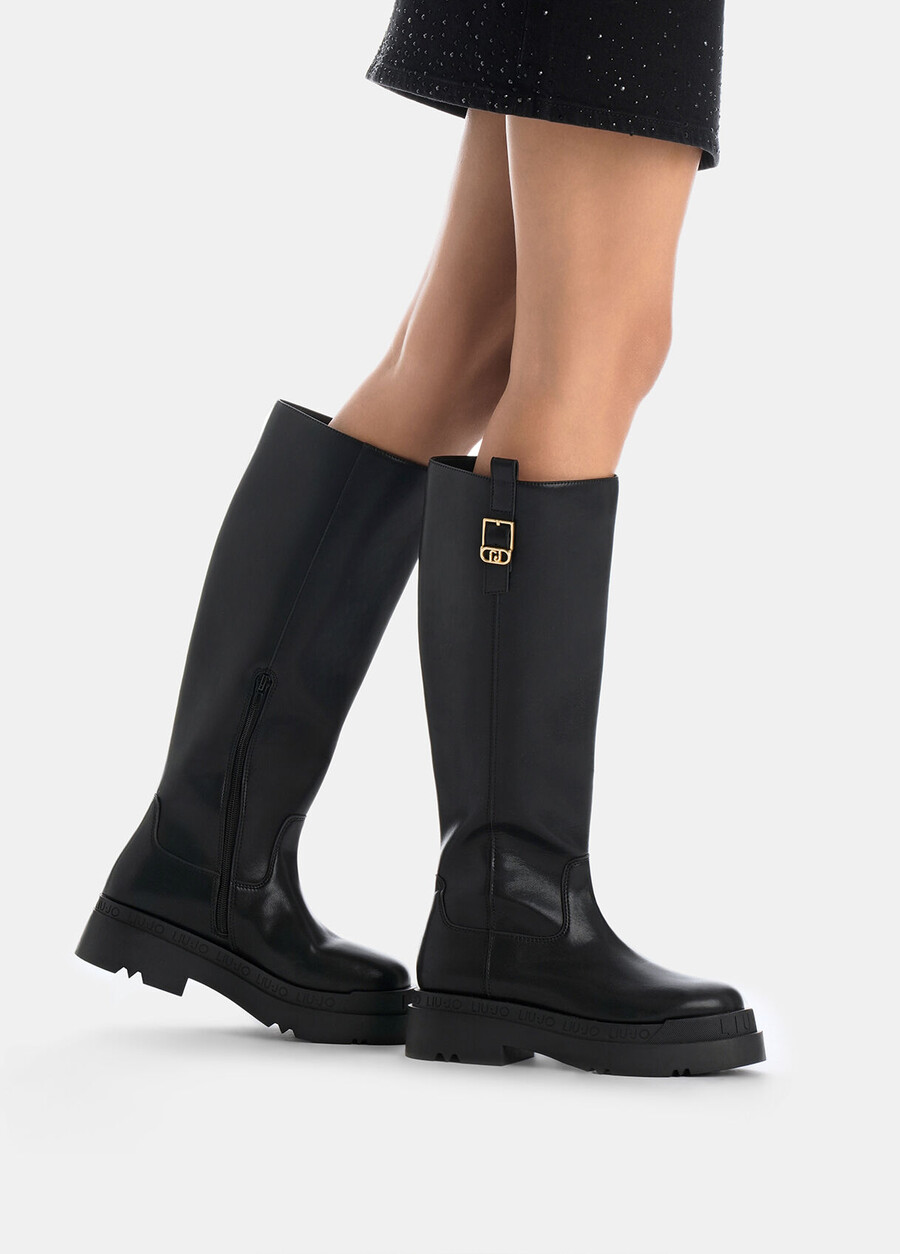 bottes hautes en cuir