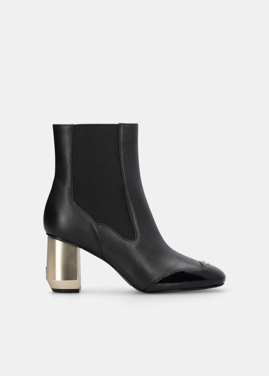 bottines en cuir avec logo