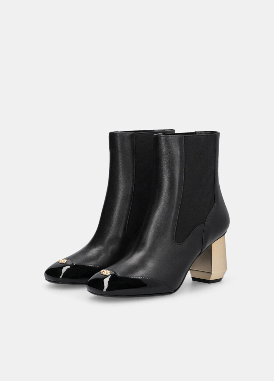 bottines en cuir avec logo