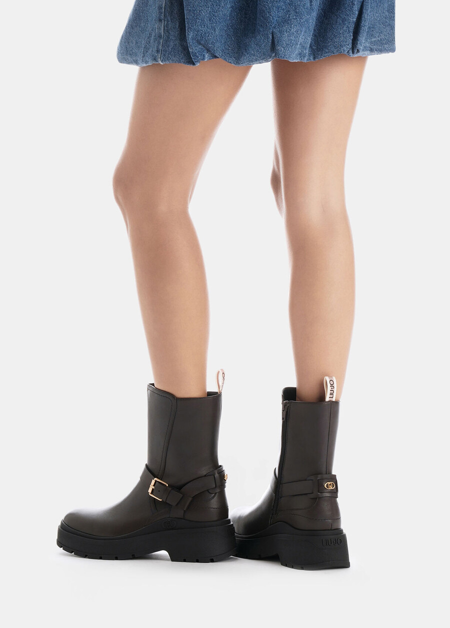 bottes de motard en cuir