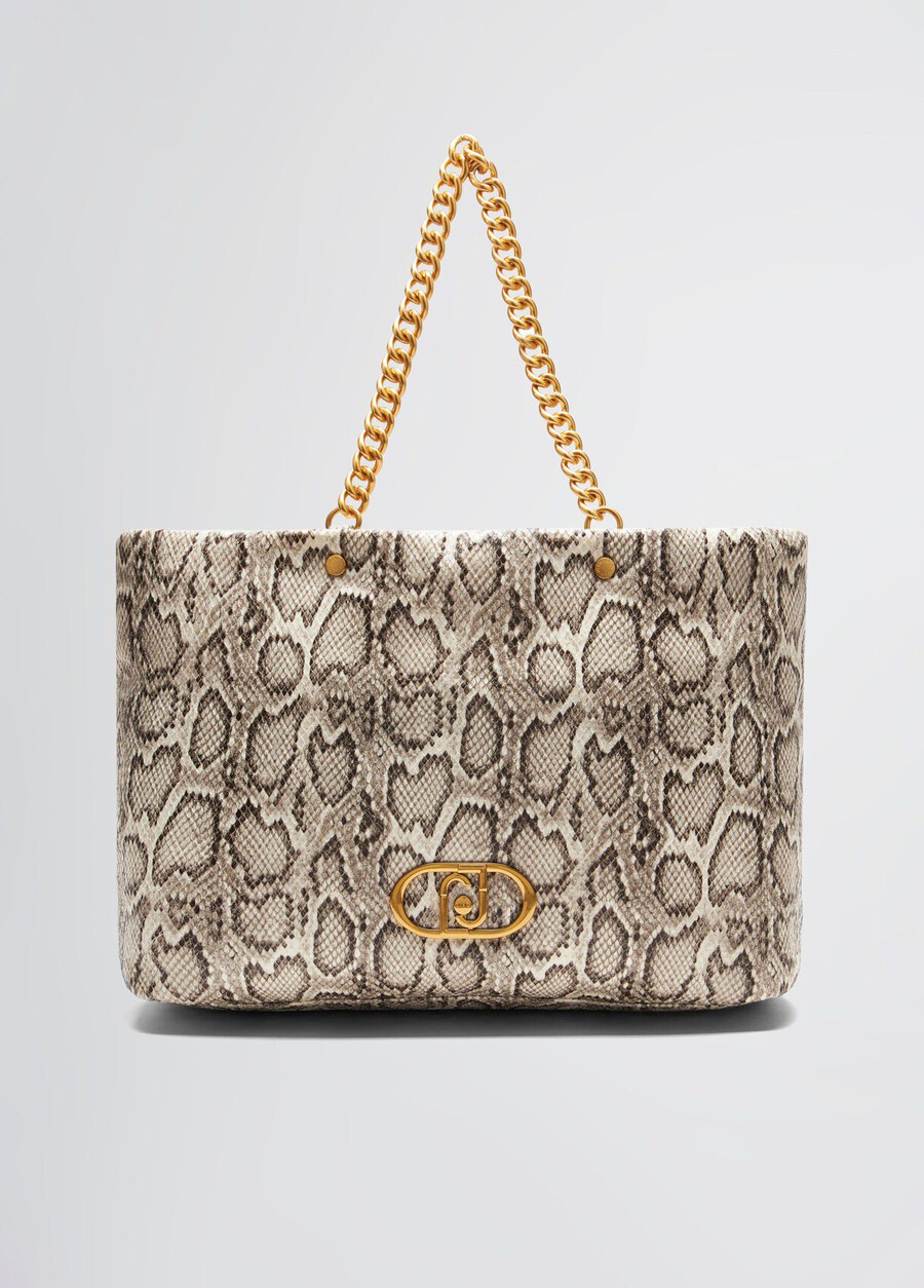 grand sac fourre-tout lapuffy en peau de serpent