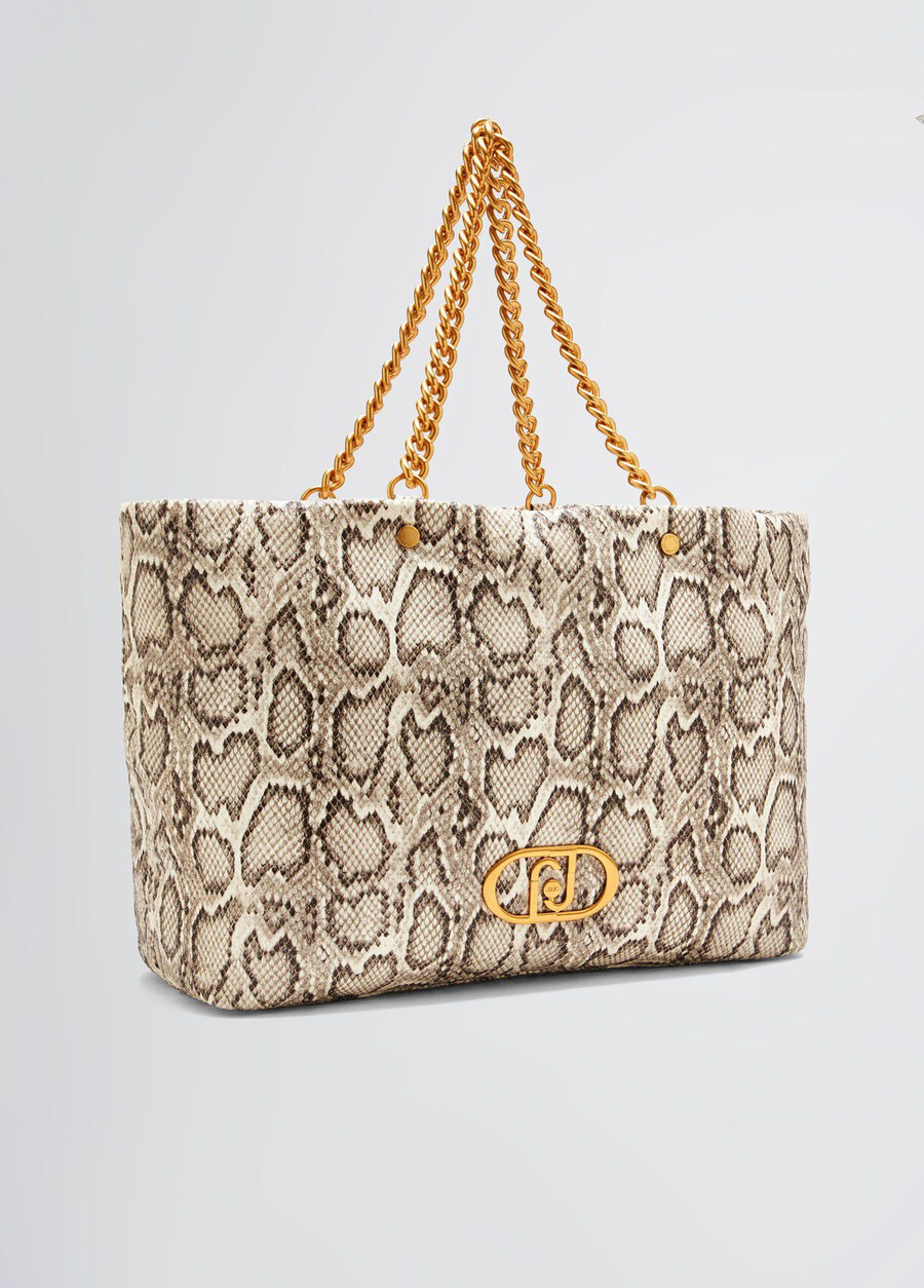 grand sac fourre-tout lapuffy en peau de serpent