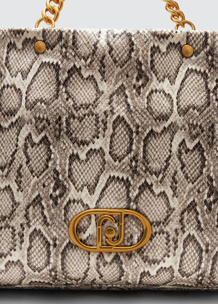 grand sac fourre-tout lapuffy en peau de serpent