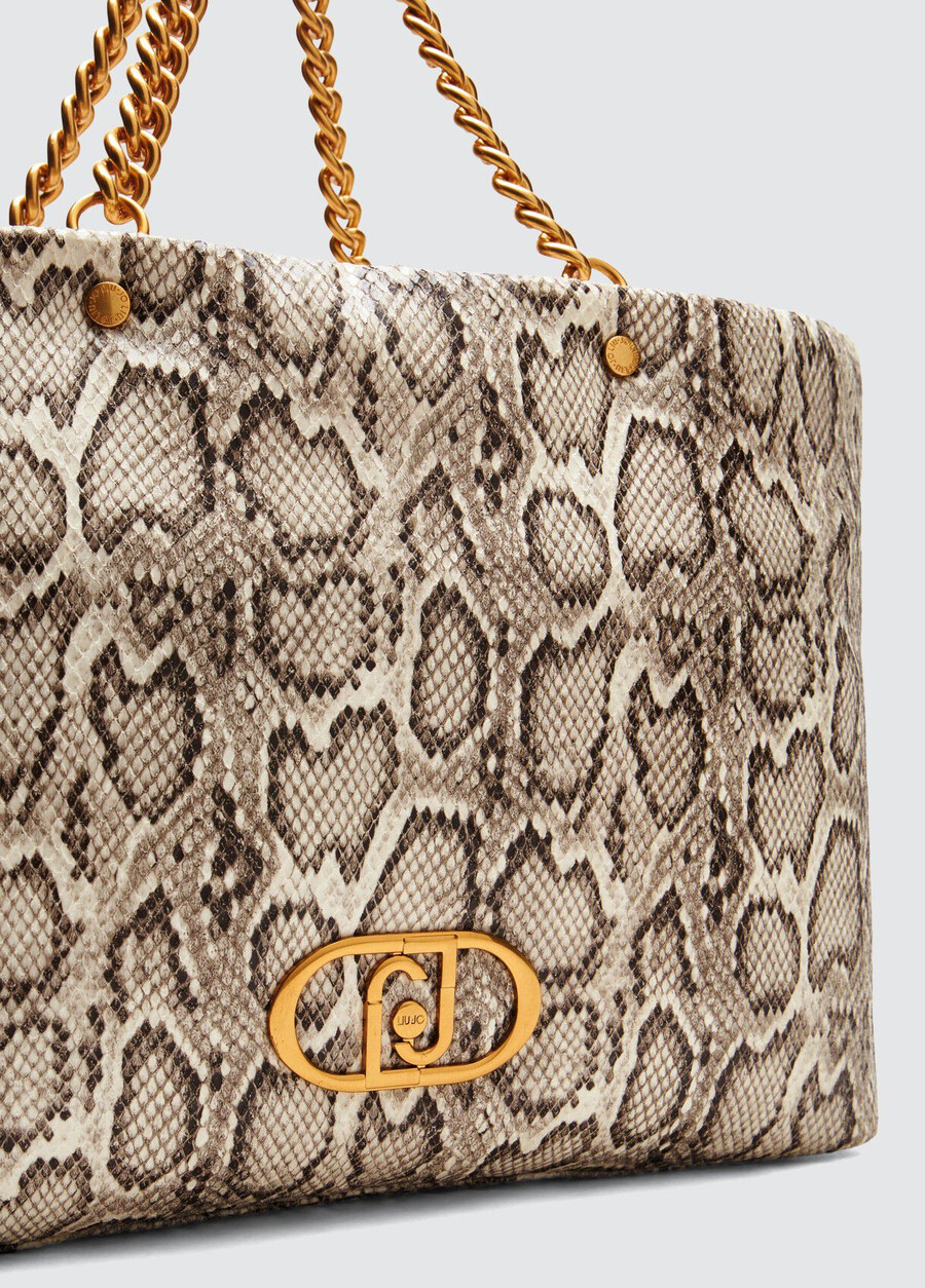 grand sac fourre-tout lapuffy en peau de serpent