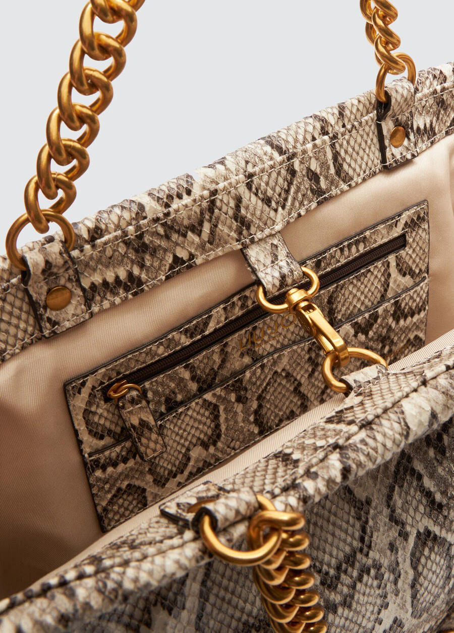 grand sac fourre-tout lapuffy en peau de serpent