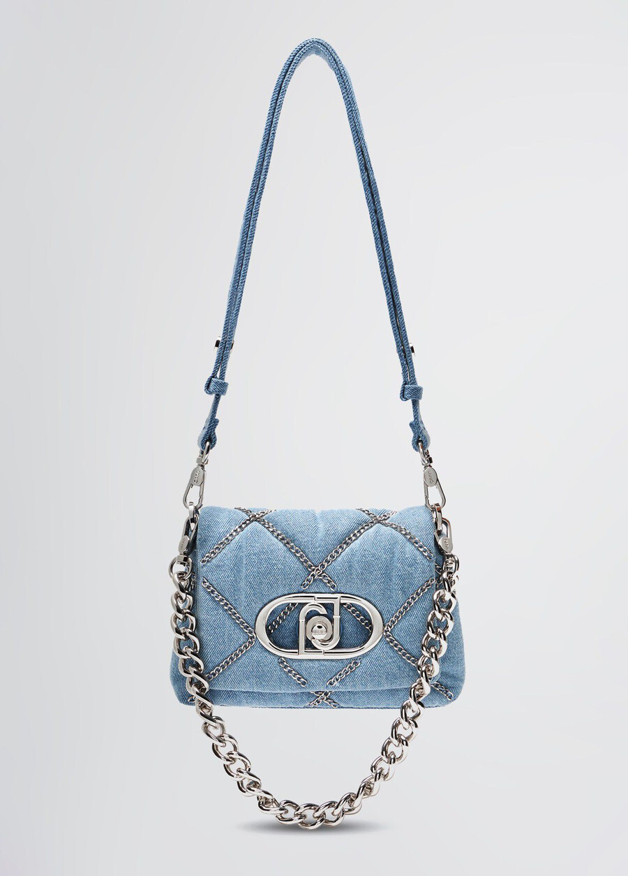 petit sac lapuffy en denim avec détails de chaîne