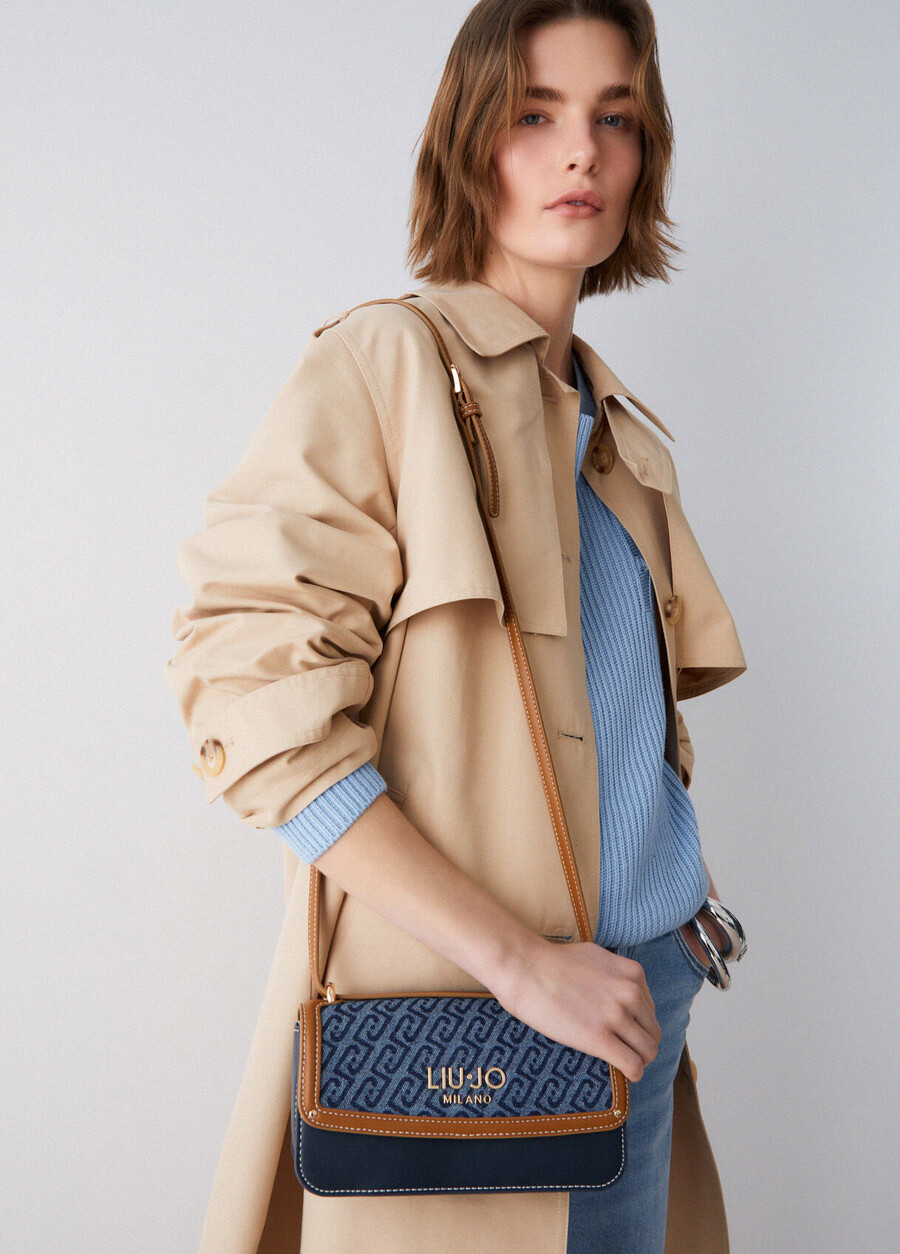 petit sac bandoulière en denim jacquard