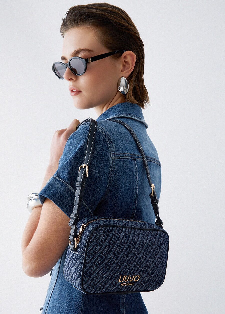 petit sac bandoulière en denim jacquard