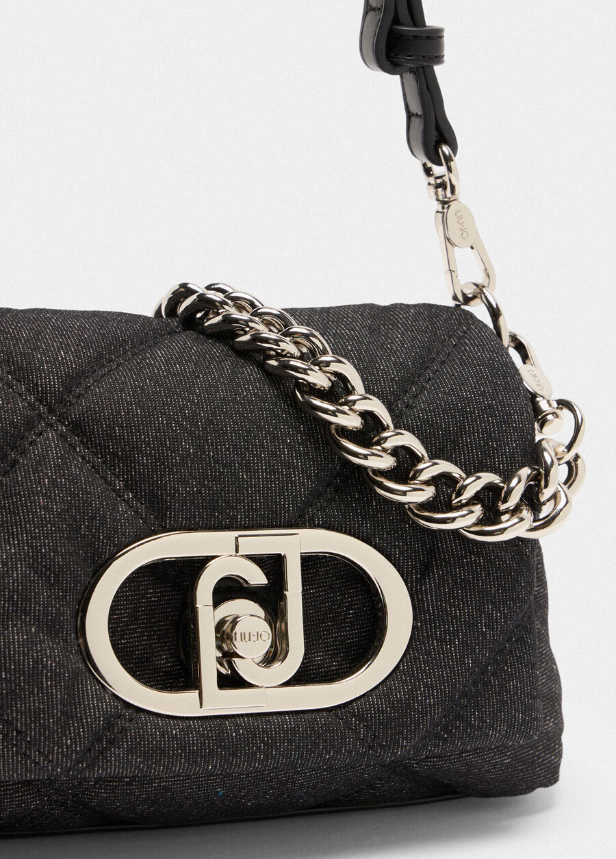 petit sac matelassé en denim pour les genoux