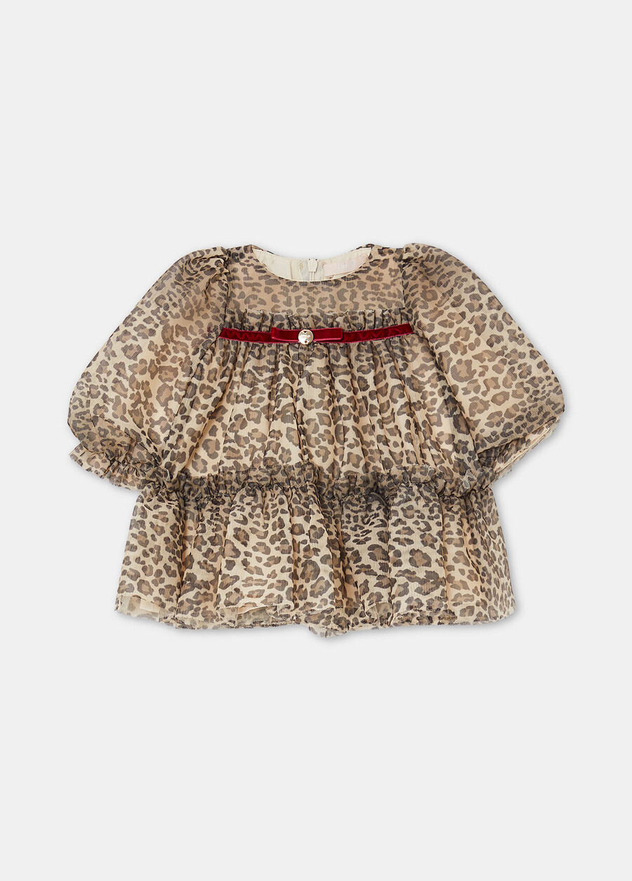 robe en tulle à imprimé animal