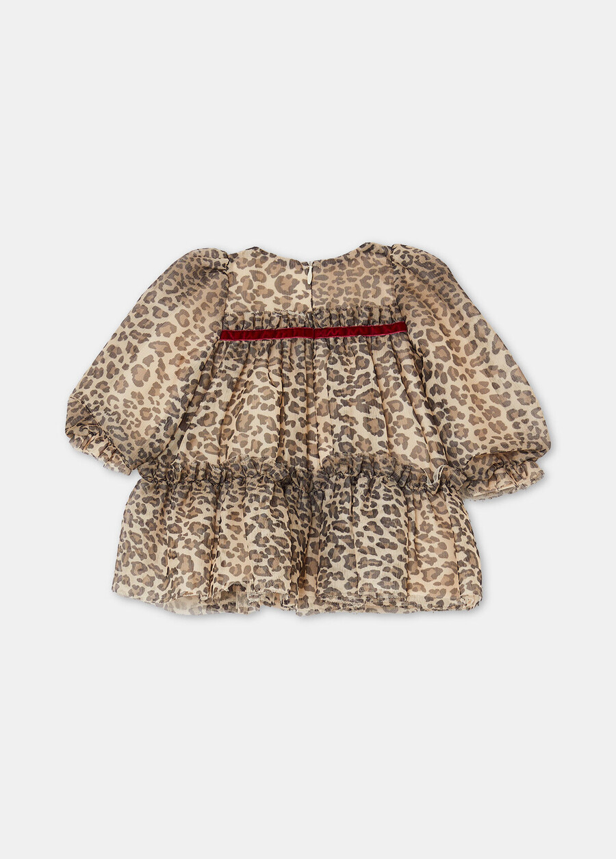 robe en tulle à imprimé animal