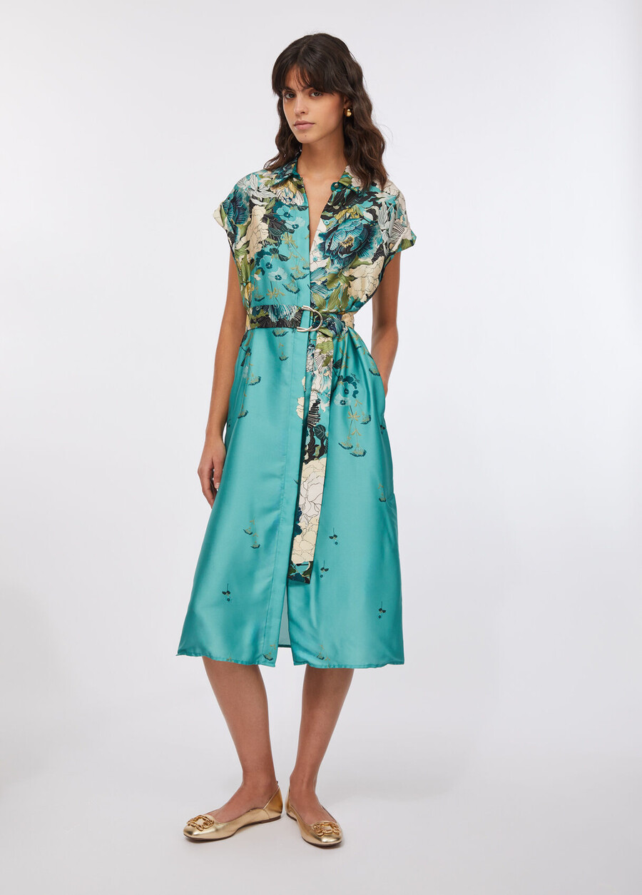 robe chemise en sergé imprimé