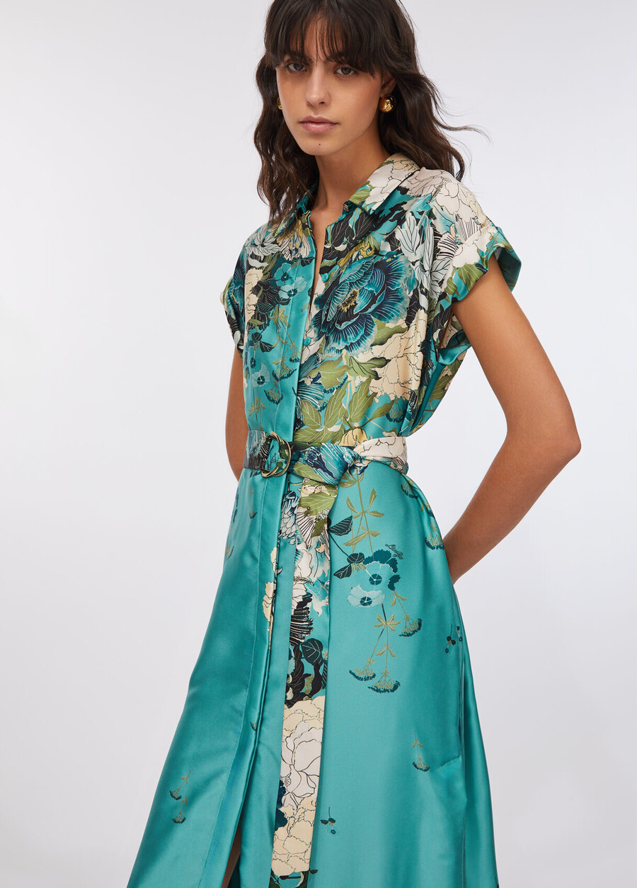 robe chemise en sergé imprimé