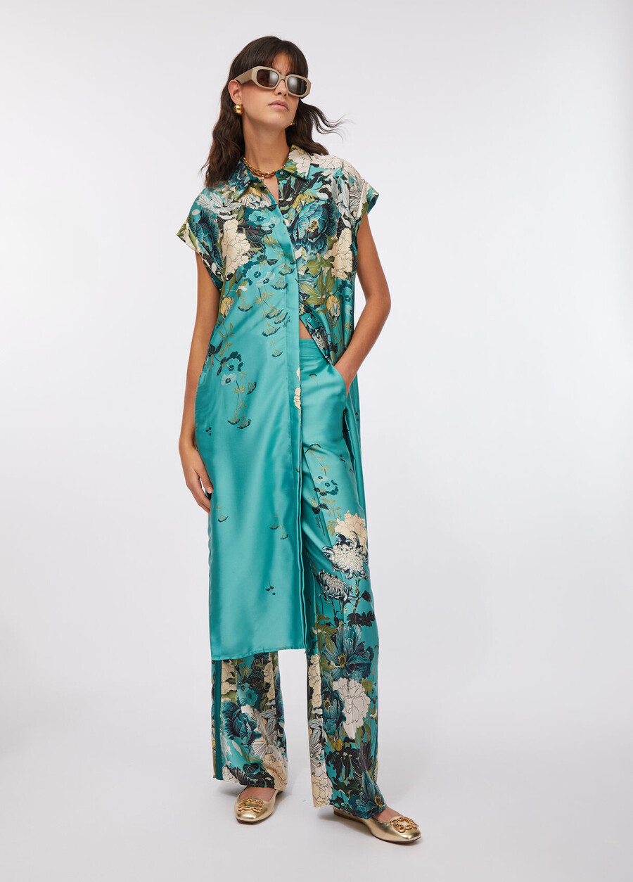 robe chemise en sergé imprimé
