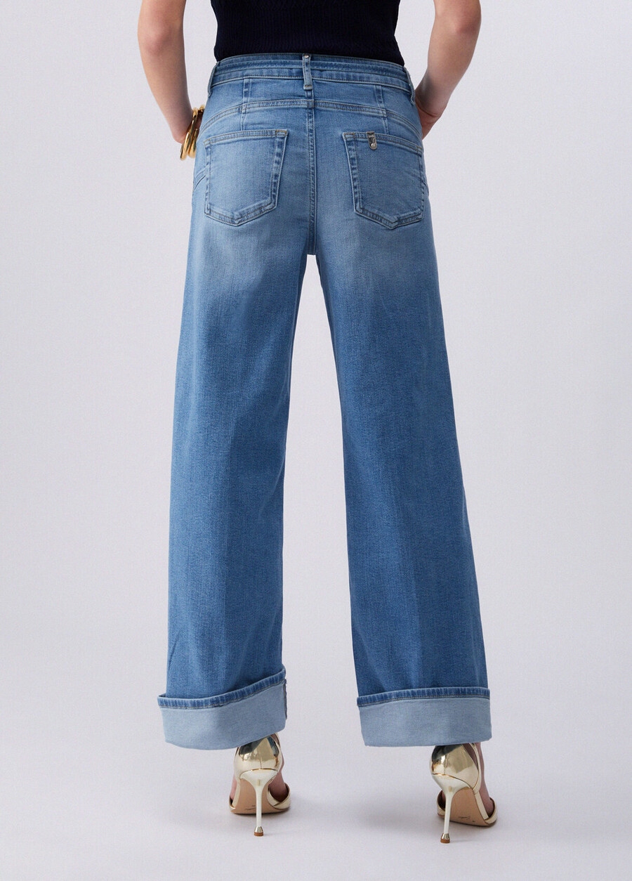 jeans évasés à revers