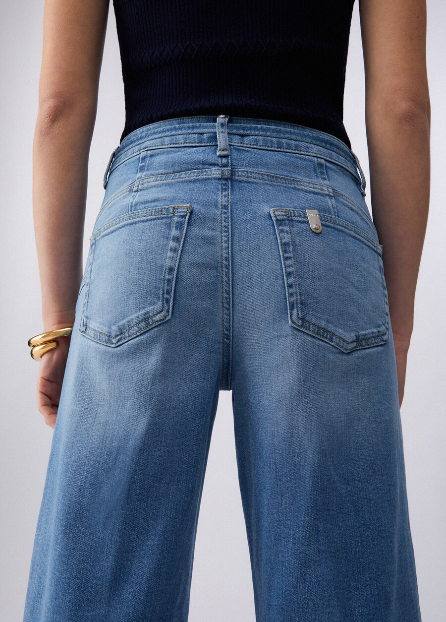 jeans évasés à revers