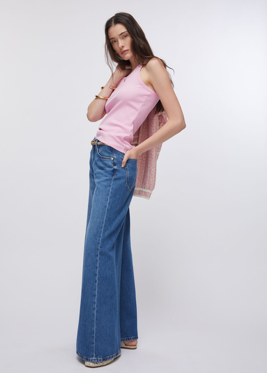 jean taille haute super évasé