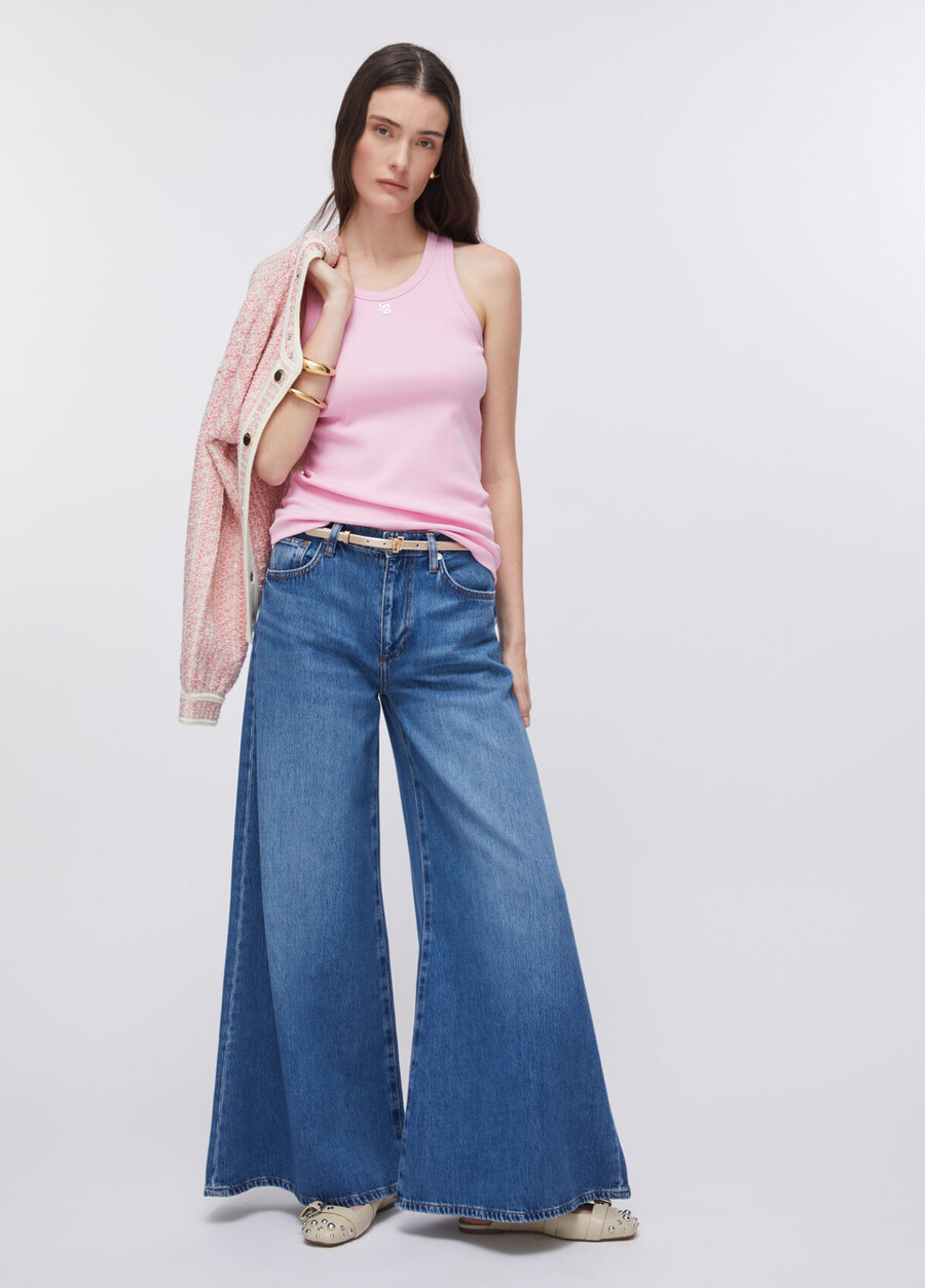 jean taille haute super évasé