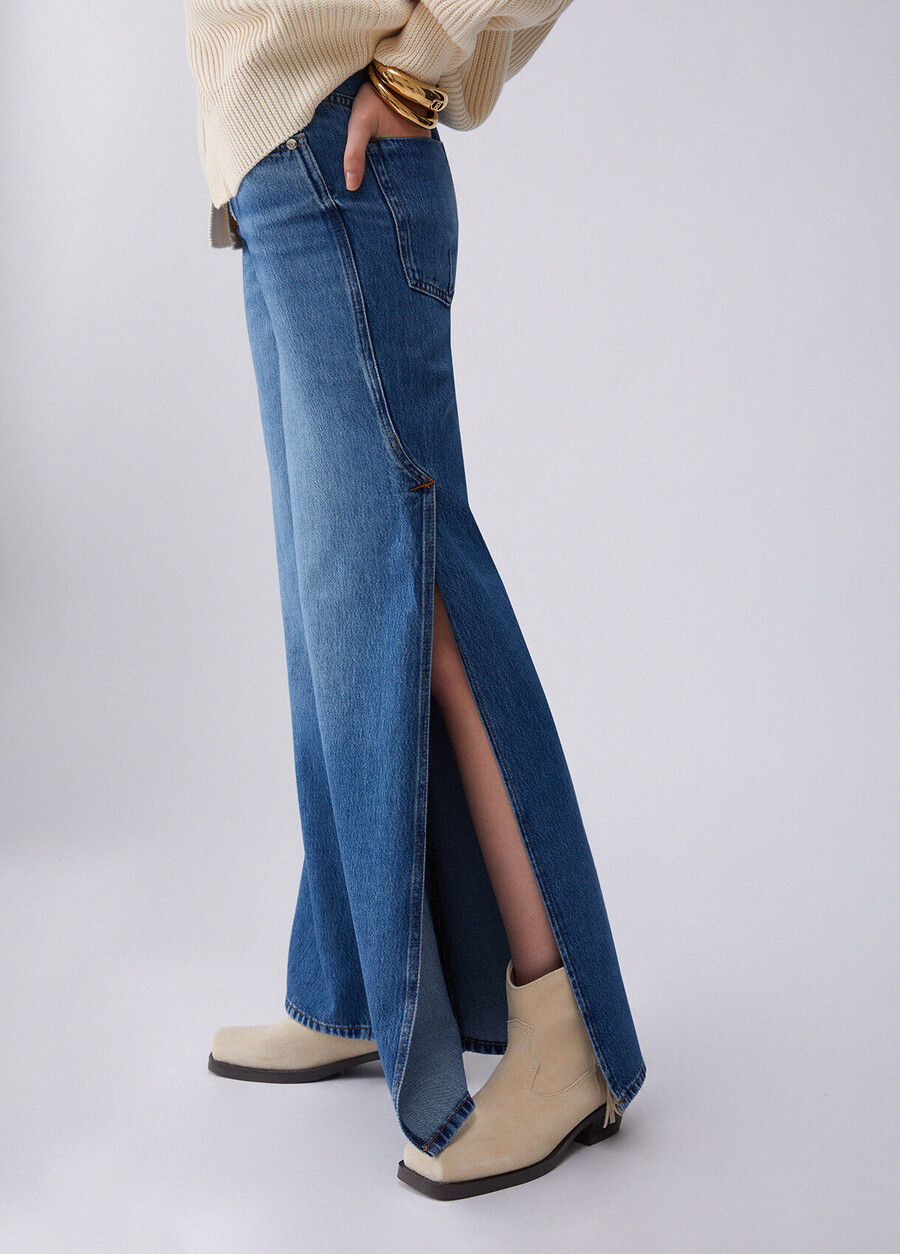 jeans évasés avec fentes latérales