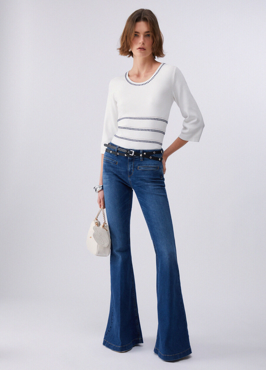 jean taille basse super évasé