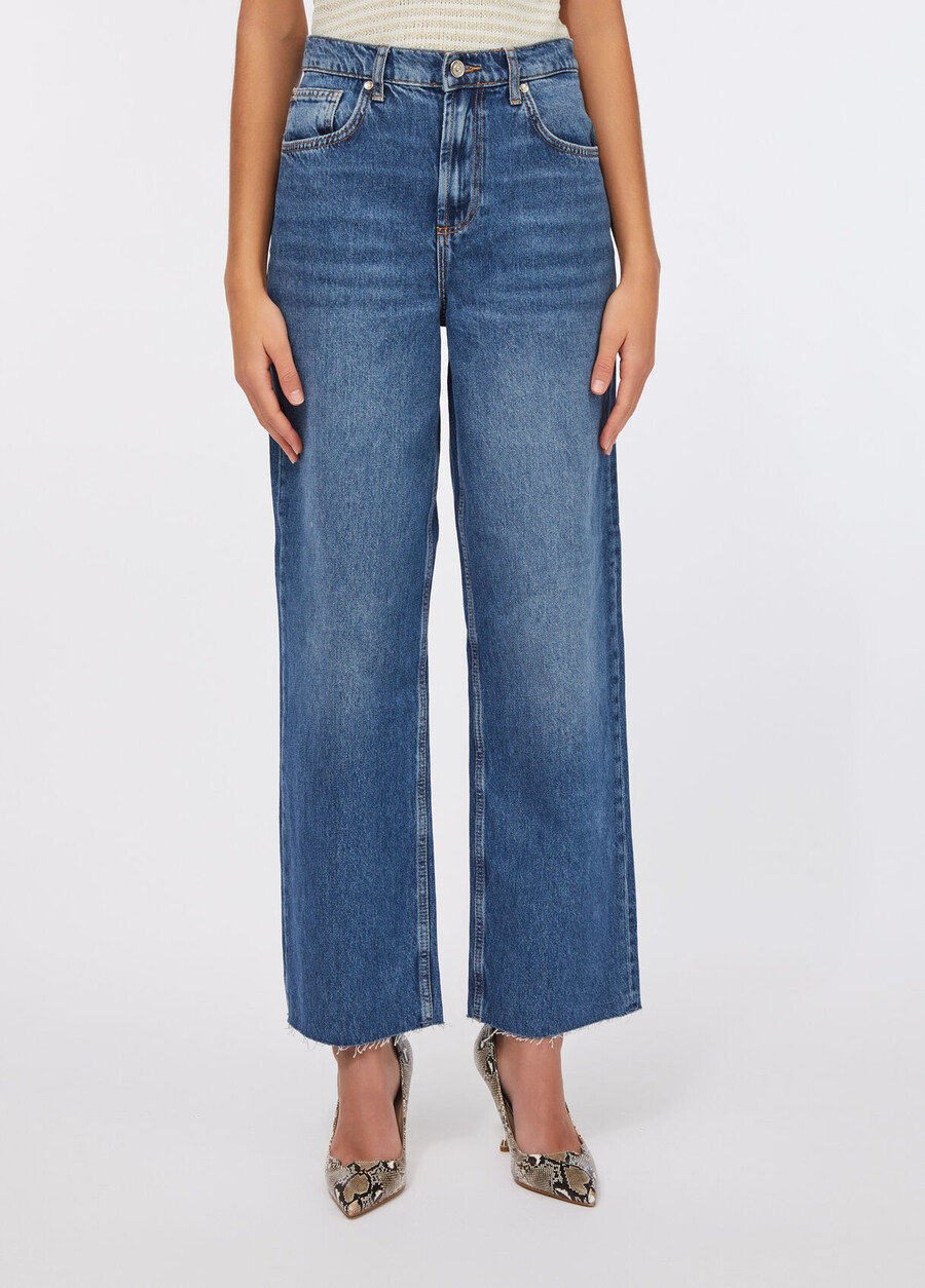jean taille basse à jambes larges