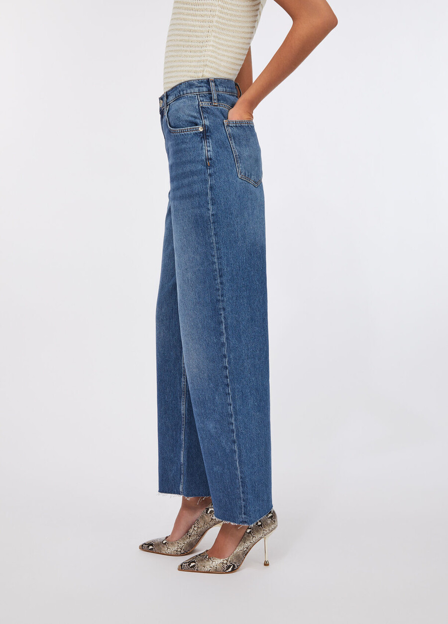 jean taille basse à jambes larges
