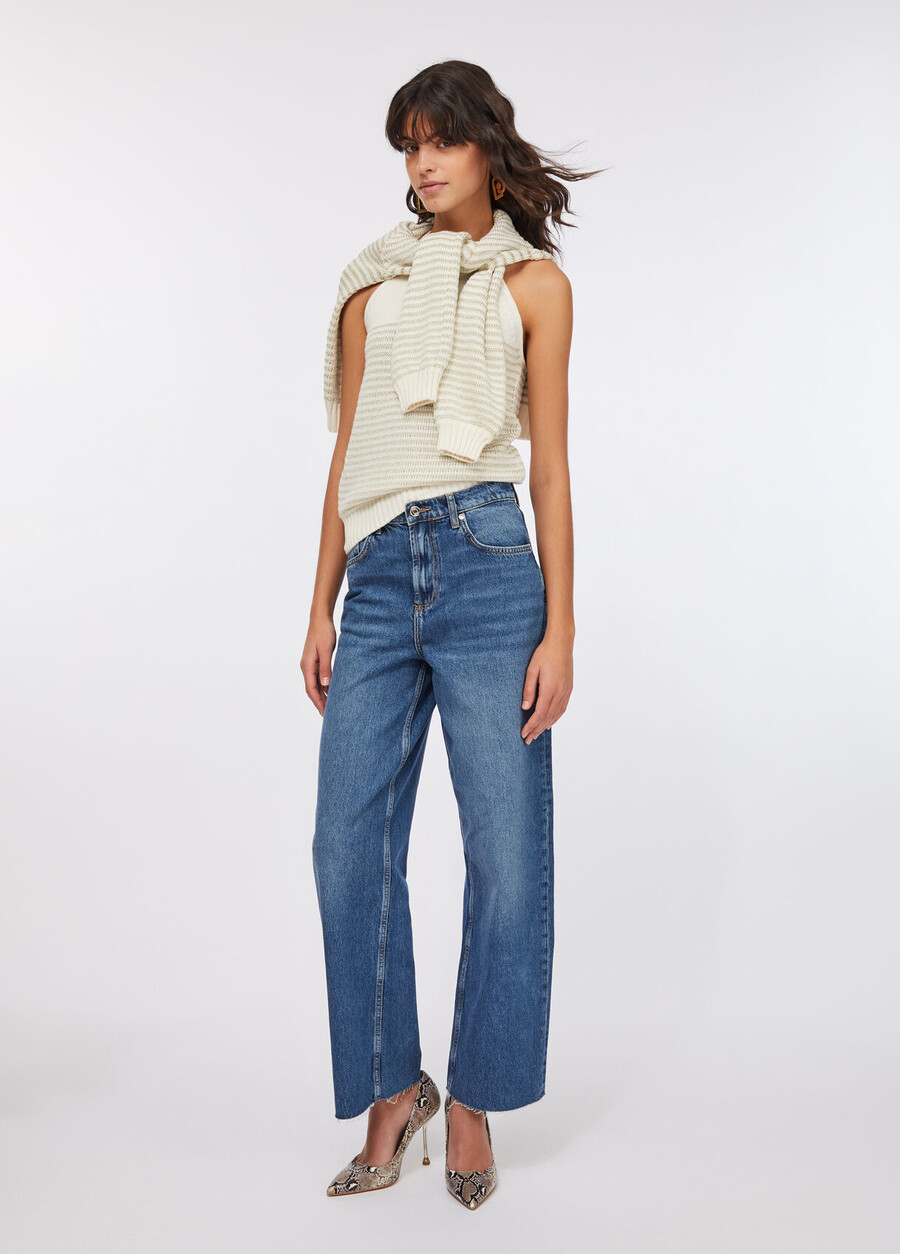 jean taille basse à jambes larges