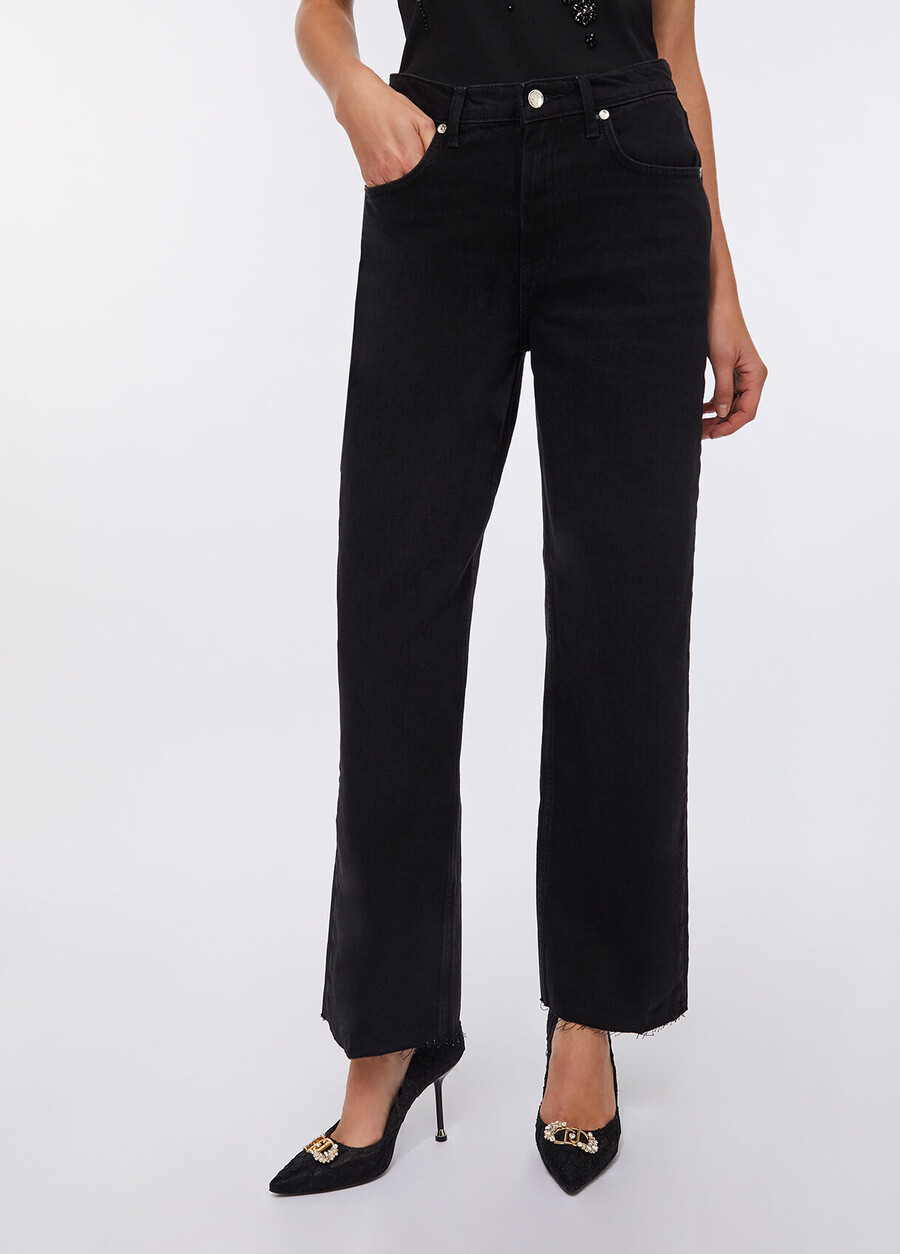 jean taille basse à jambes larges