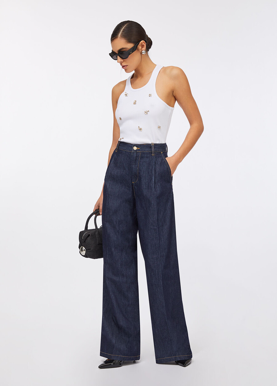 jean évasé style chino