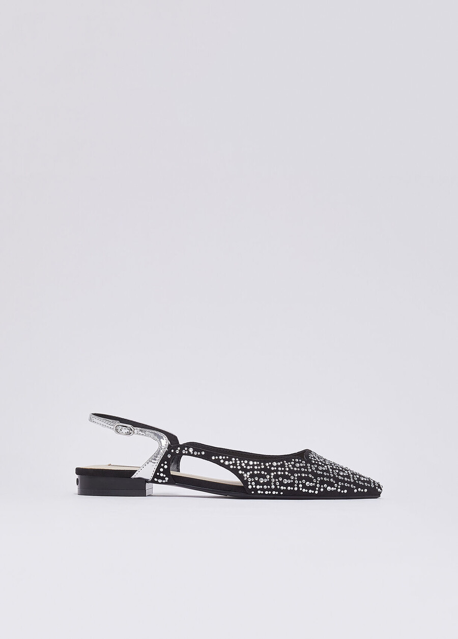 escarpins à bride arrière entièrement ornés de strass