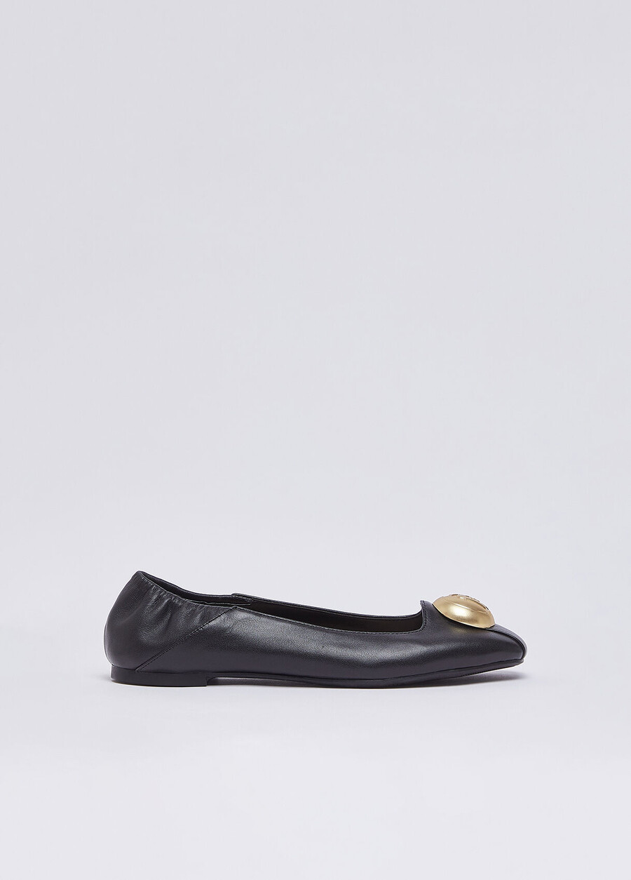 ballerines en cuir avec logo