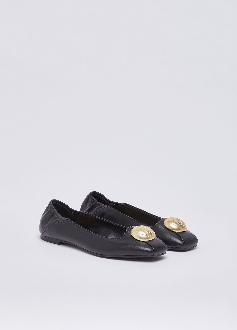 ballerines en cuir avec logo