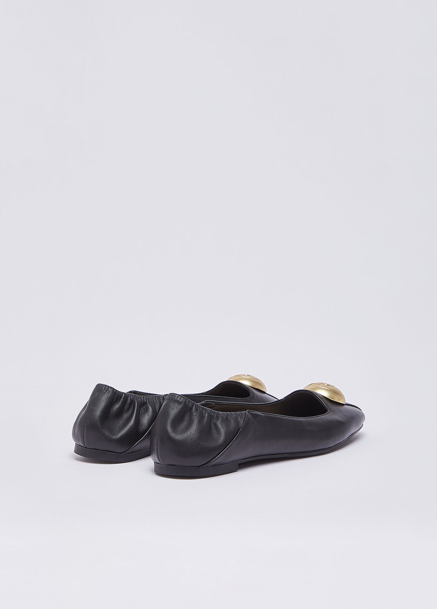 ballerines en cuir avec logo