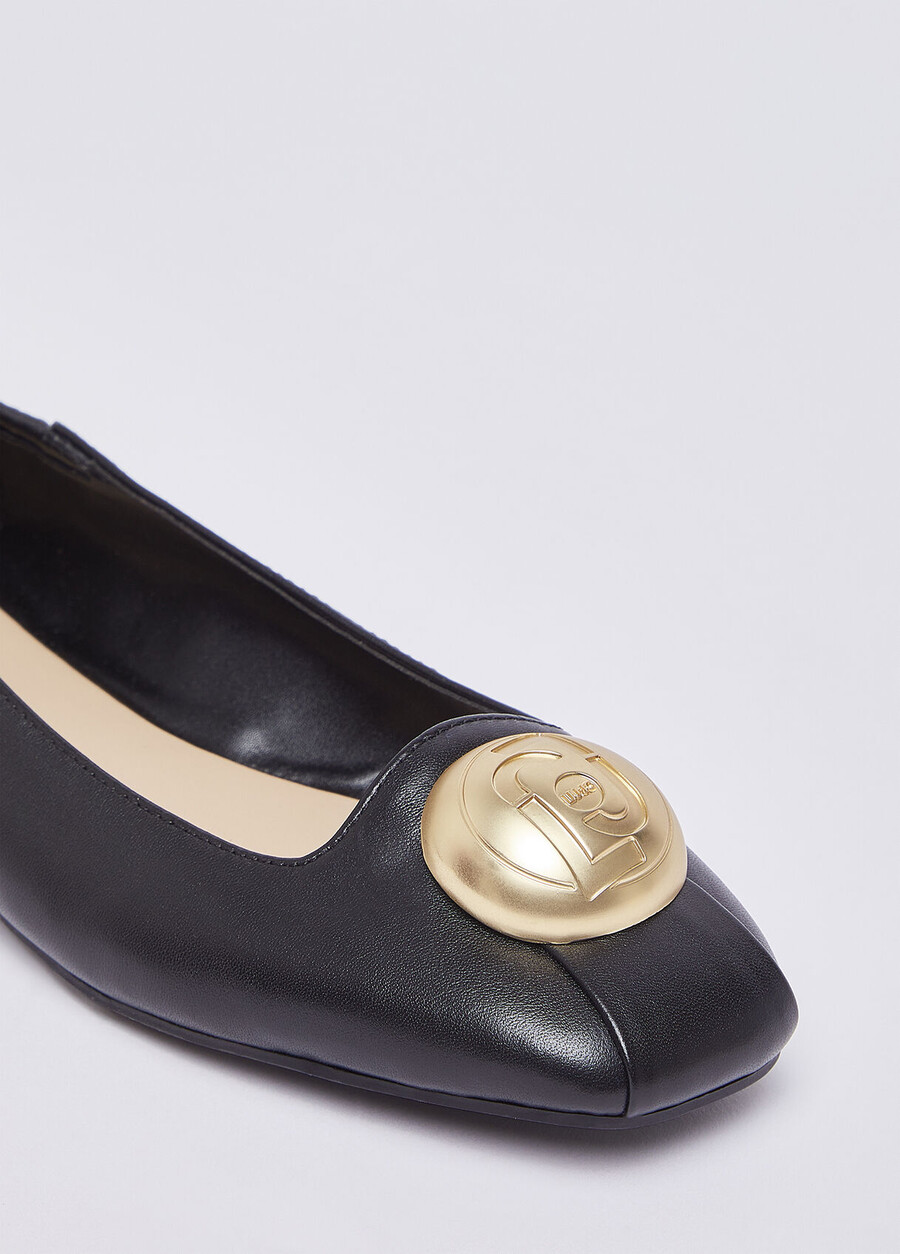 ballerines en cuir avec logo