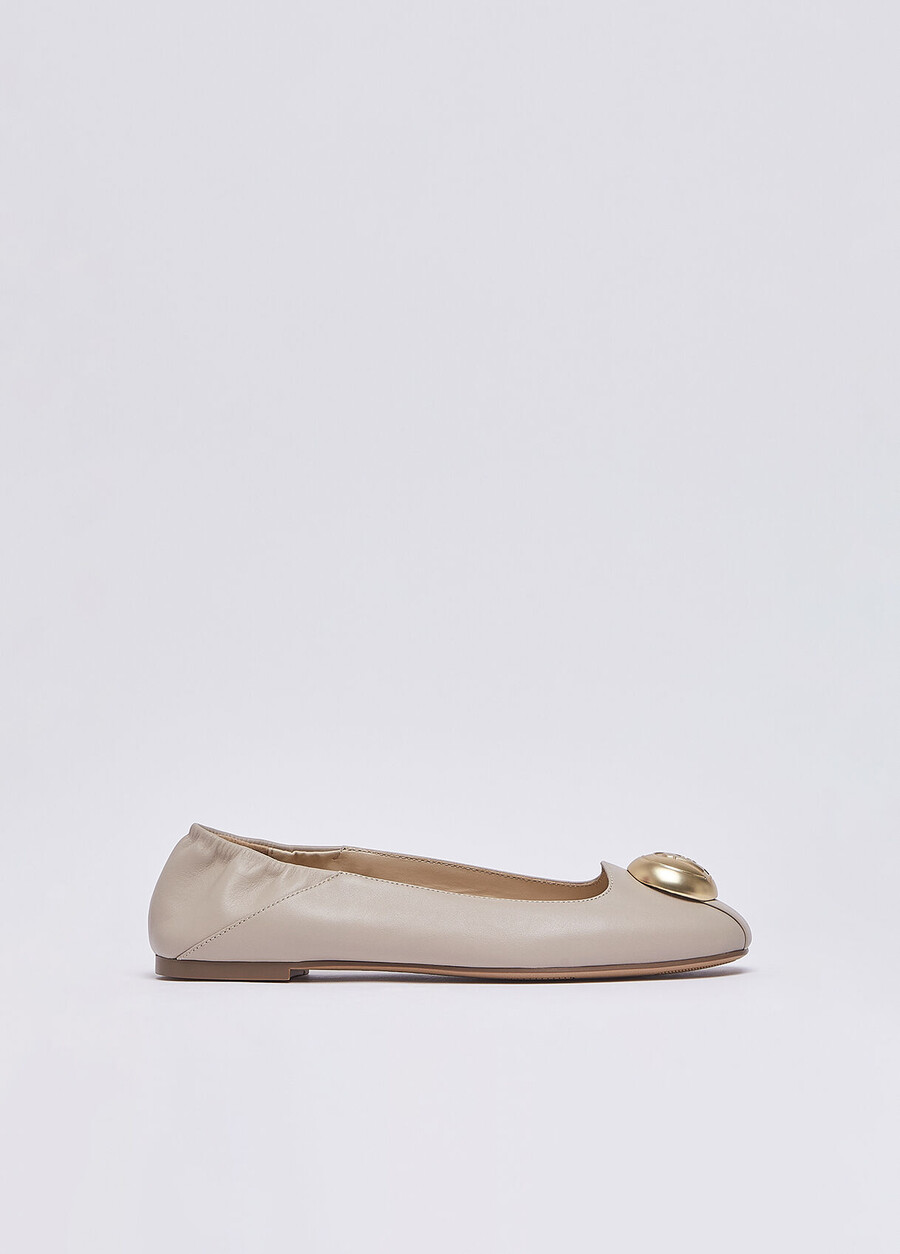 ballerines en cuir avec logo