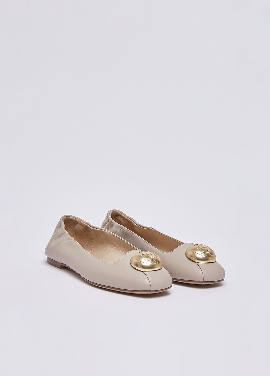 ballerines en cuir avec logo