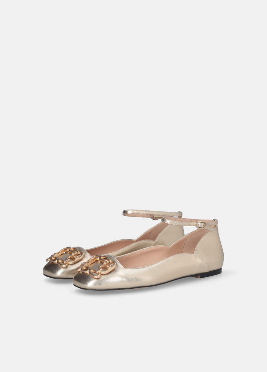 ballerines à effet métallique
